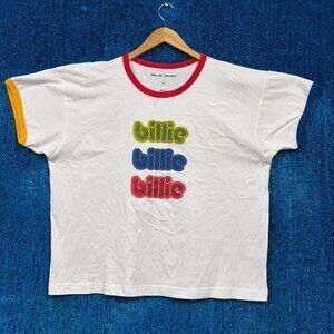 Billie Eilish Popstar White Oversized T-Shirt Size Small